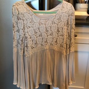 Altar’d State Flowy Top in Cream